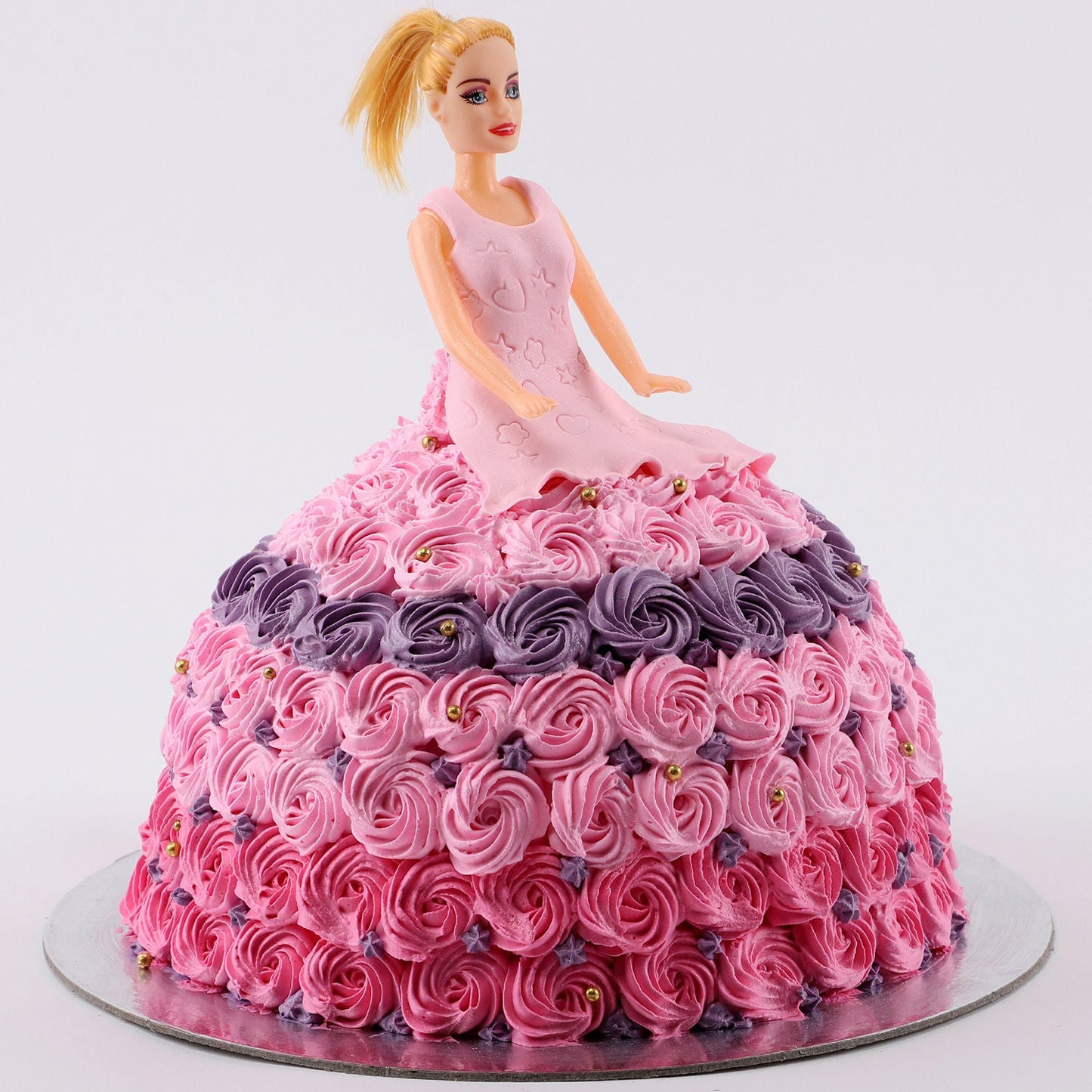 Barbie in Floral Roses Cake