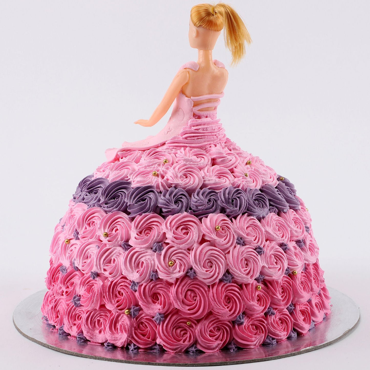 Barbie in Floral Roses Cake