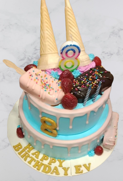 Customized Birthday Cake with Cakesicles