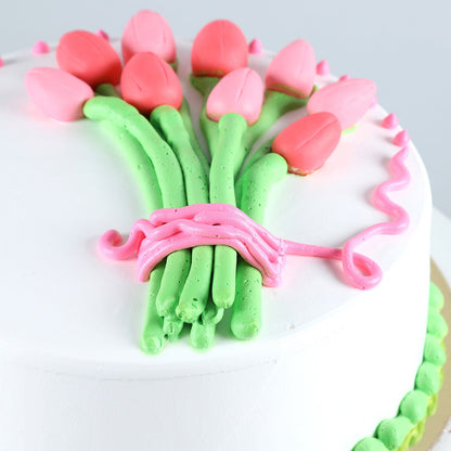 Beautiful Tulips Bunch Pineapple Cake