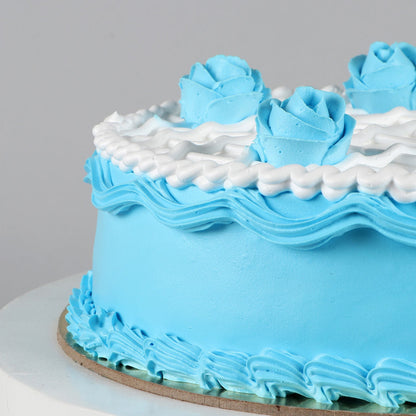 Blue Roses Chocolate Cake