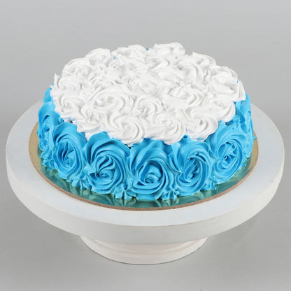 Blue White Roses Designer Chocolate Cake