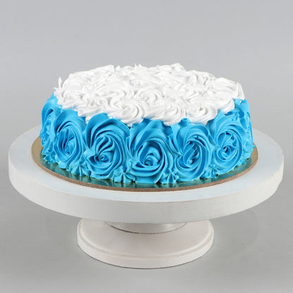 Blue White Roses Designer Chocolate Cake
