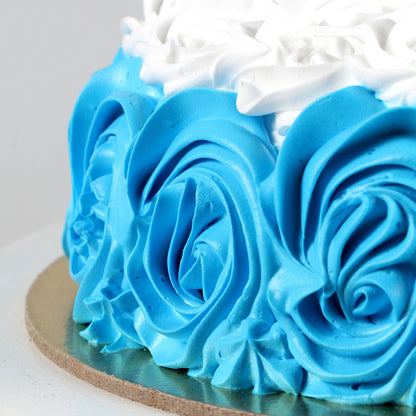 Blue White Roses Designer Chocolate Cake